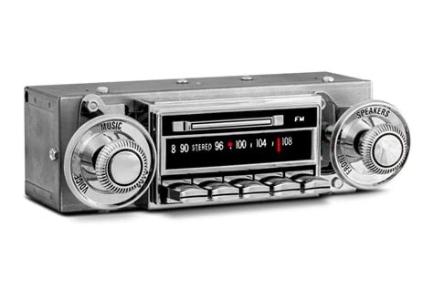 Original radio in a classic car dashboard